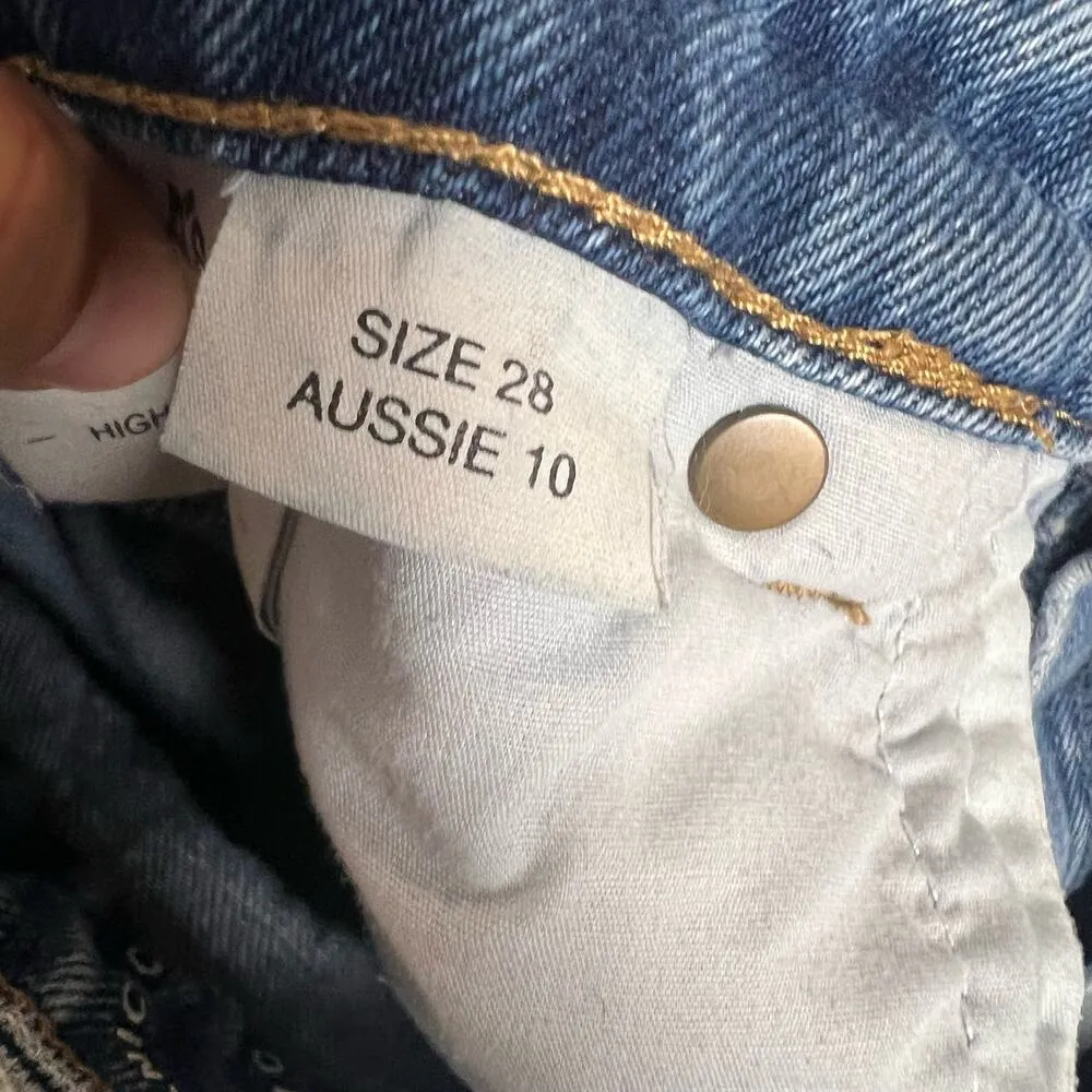 Rolla’s Dusters High Rise Slim Distressed Denim Blue Jeans Size 28 - Image 11