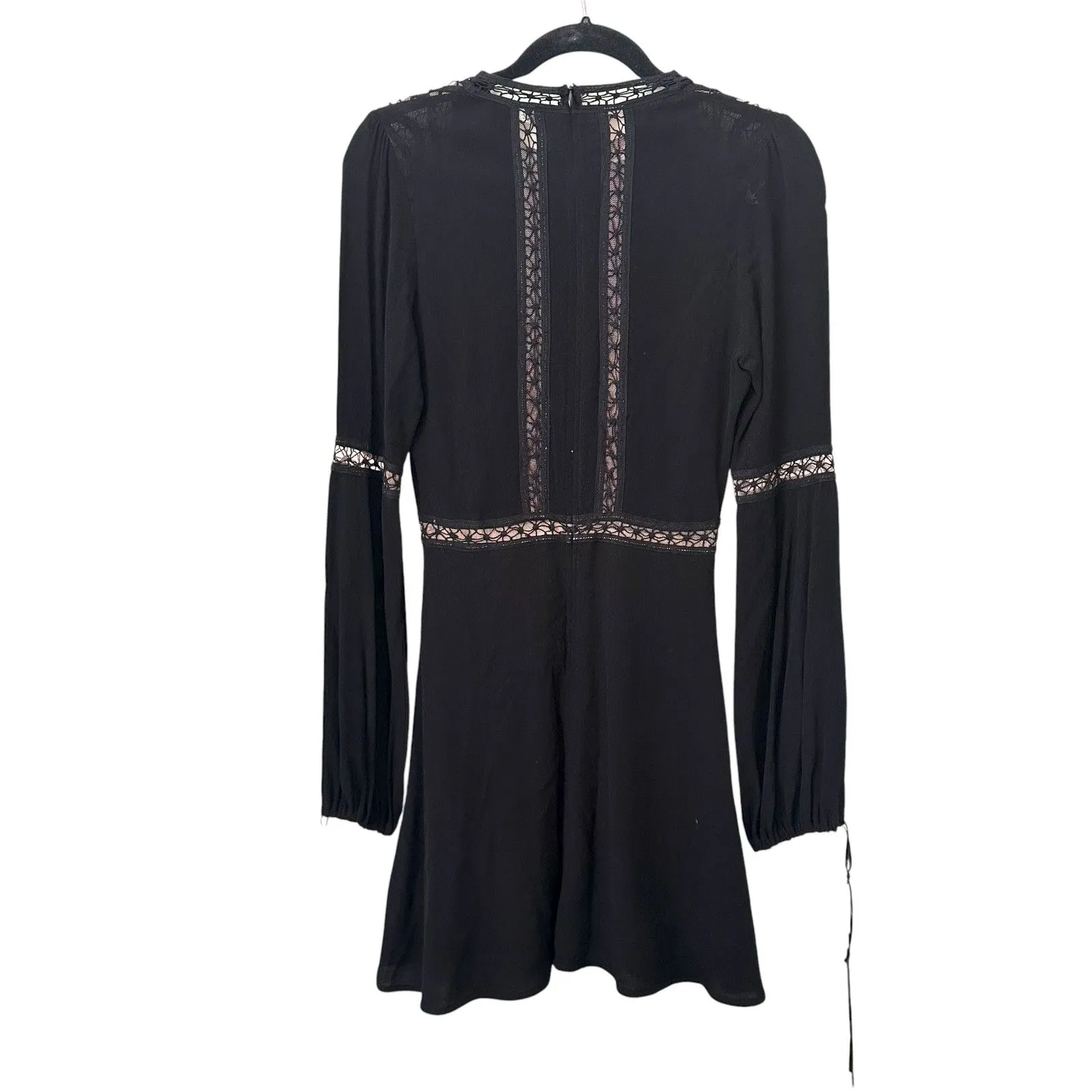 FOR LOVE AND LEMONS Penelope Boho Mini Dress Black‎ Small - Image 3