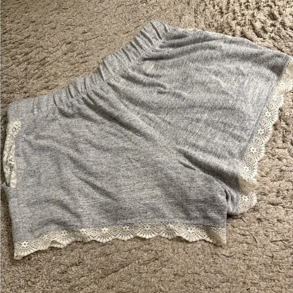 Cacique Gray Coquette Victorian Pocket Sleep Shorts with Lace Trim - size 14/16 - Image 6