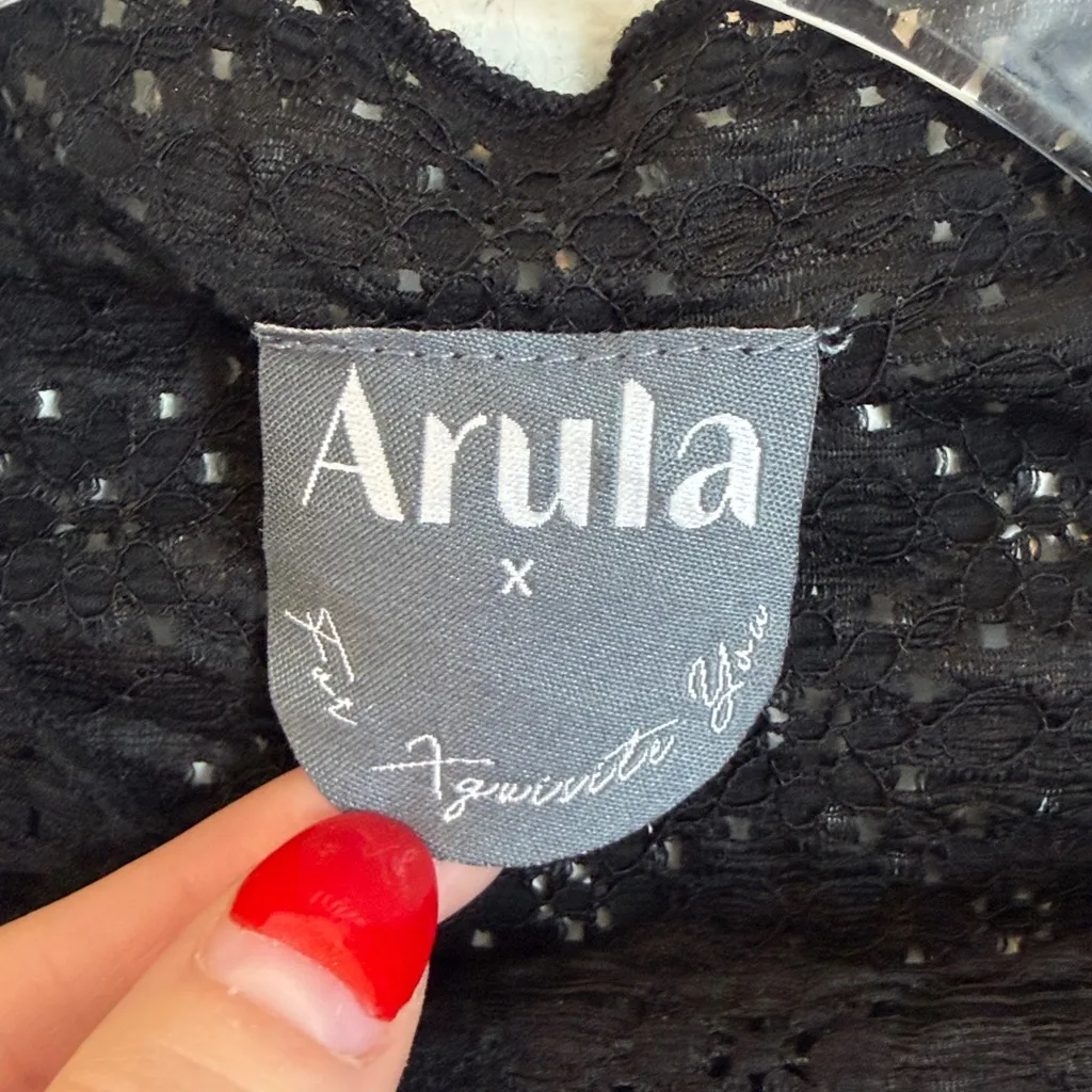 NWT Arula Black Lace Mock neck Long Sleeve Size XL - Image 4