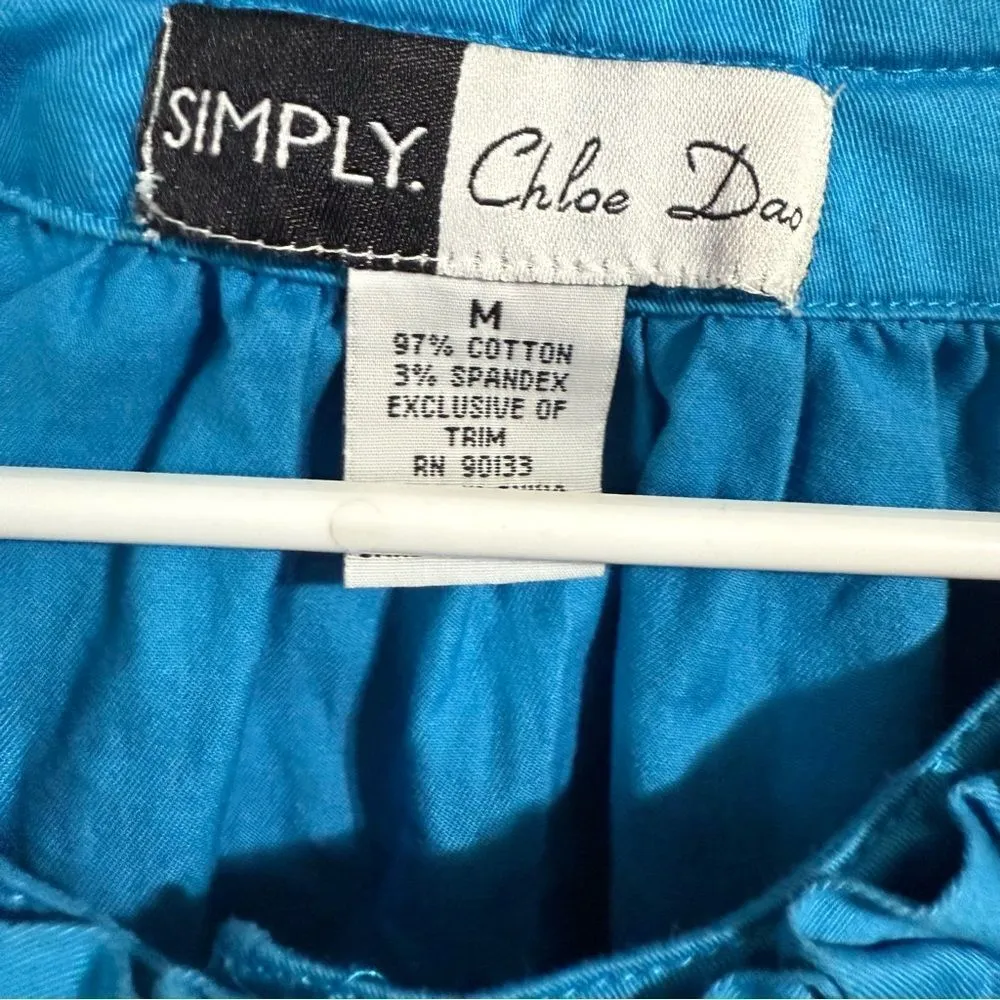 Chloe Blue Blazer with Ruffled Neckline and Casual Fit Size M - Image 4