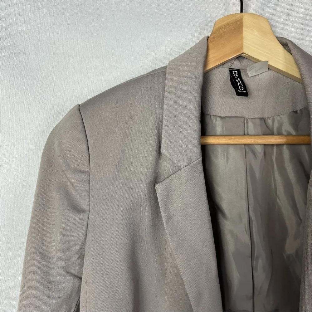 H&M Divided Taupe Gray Two Button Office Blazer 8 - Image 3