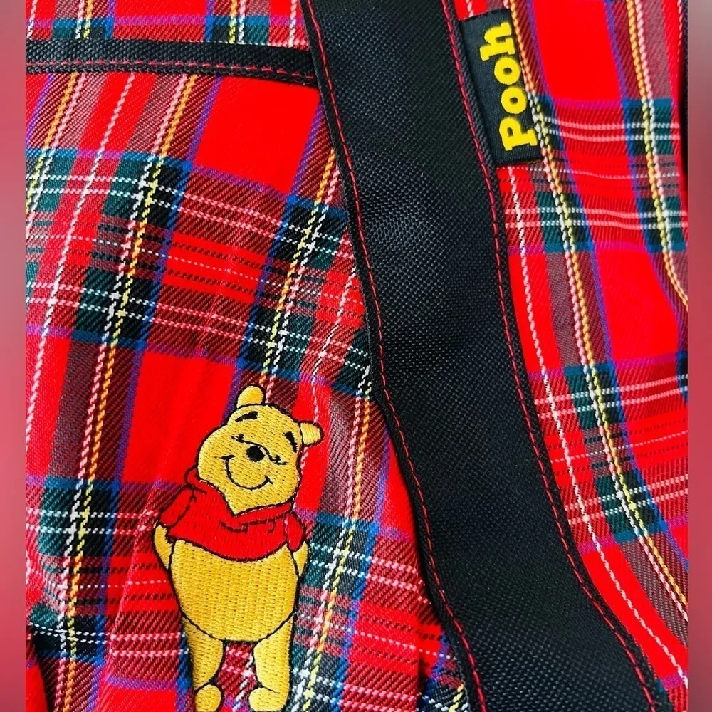 DISNEY POOH Vintage Tartan Plaid Tote Travel Bag - Image 8
