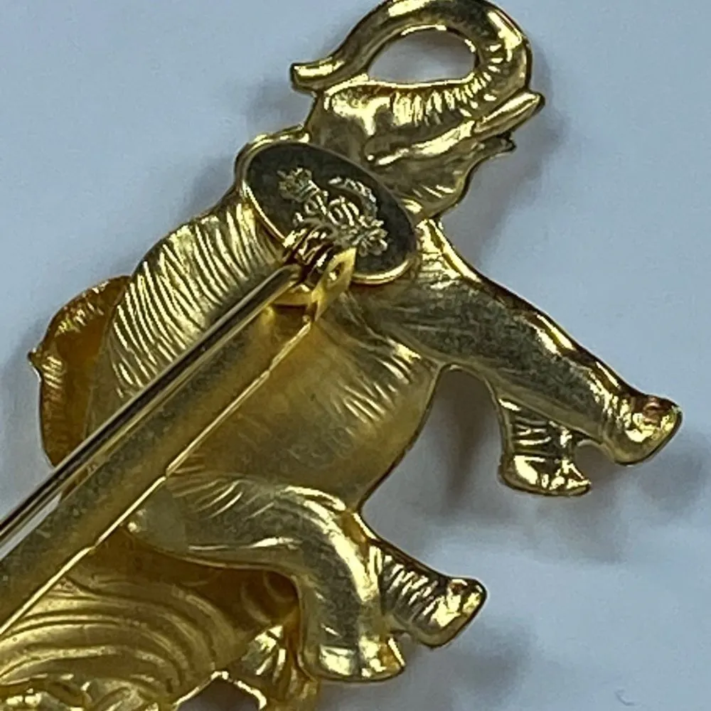 Premier Designs Animal Safari Brooch Vintage Gold Tone Elephant Zebra Giraffe - Image 16
