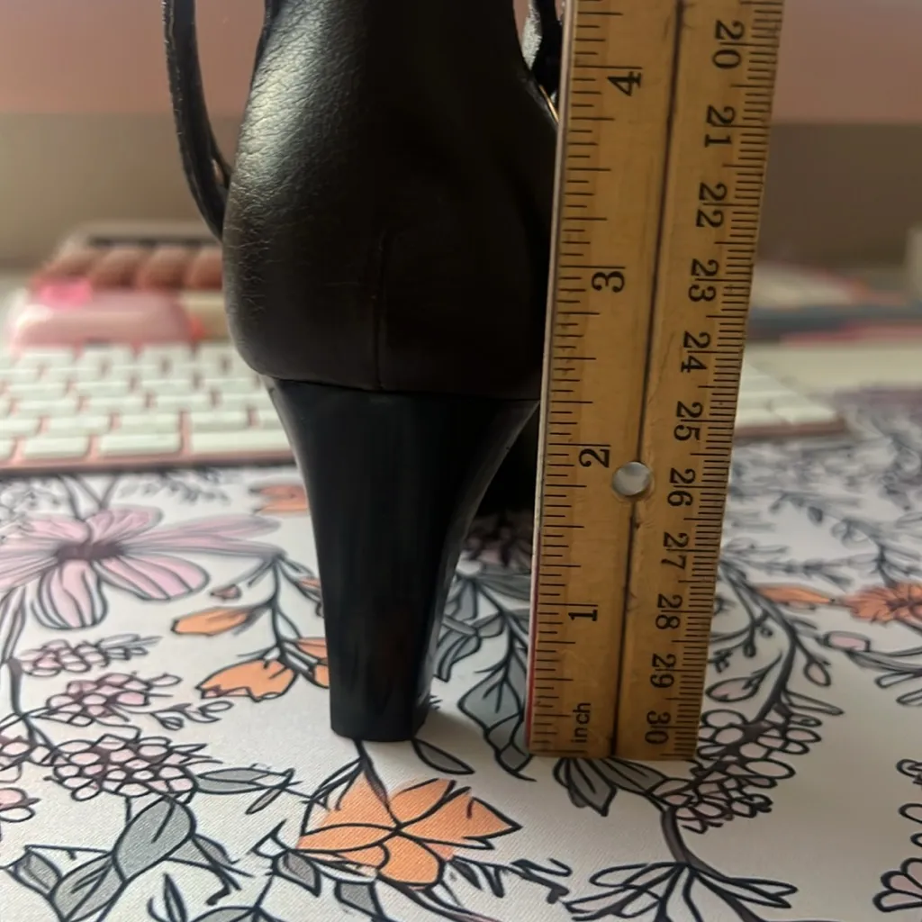 BALENCIAGA Leather Brown Buckle Strap Heels - Image 10