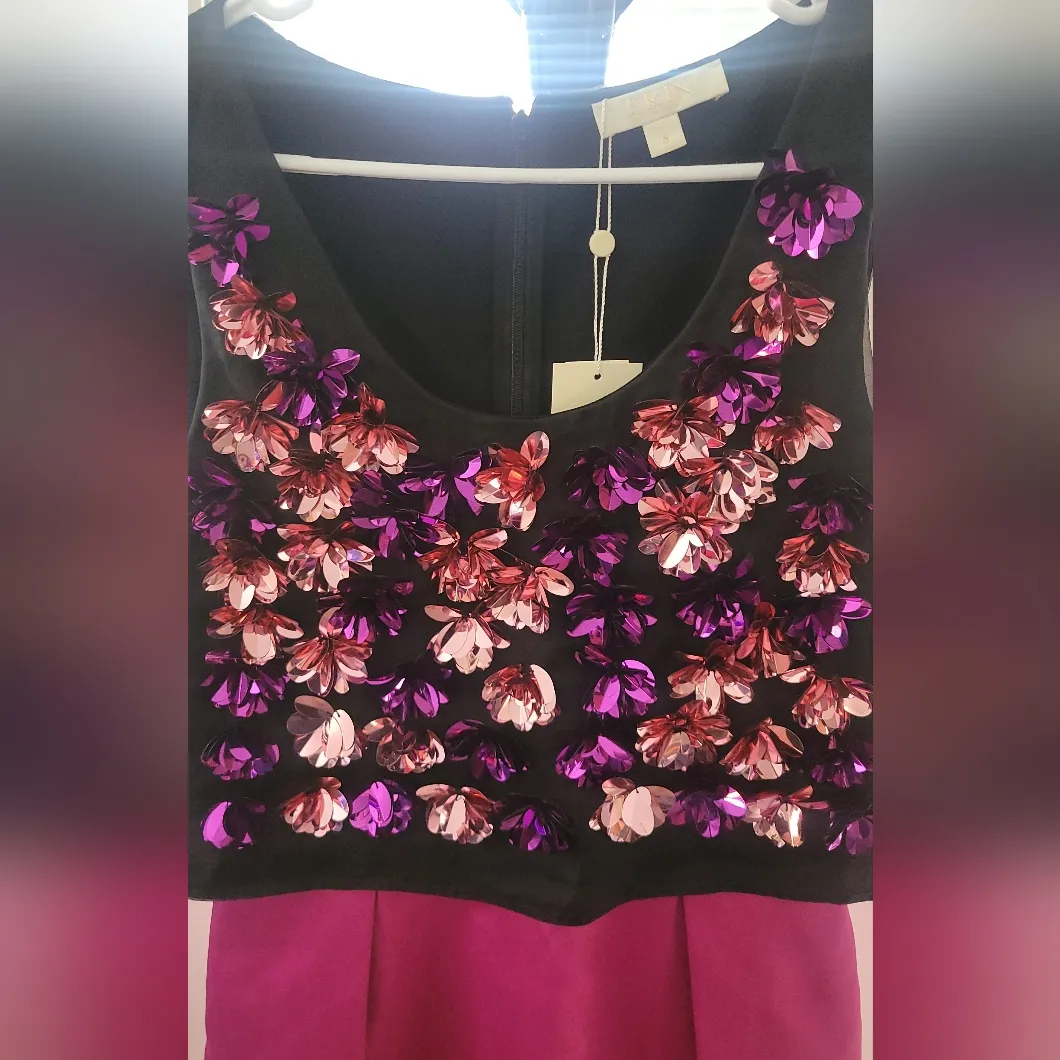 ERIN by Erin Fetherston fuschia and black embellished cocktail dress Size 8 - Image 4