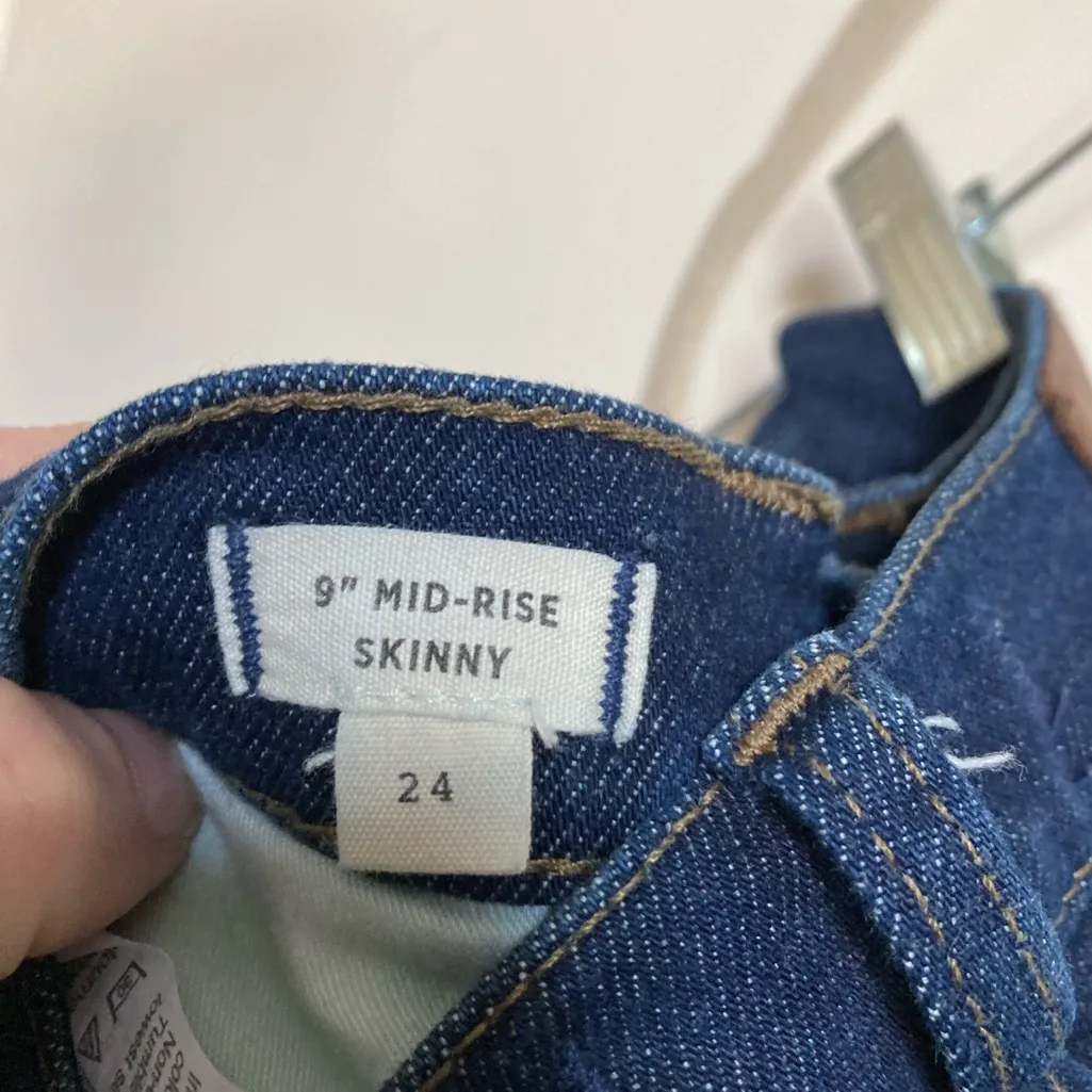 Madewell Dark Wash 9” Mid Rise Skinny Denim Jeans #P - Image 6