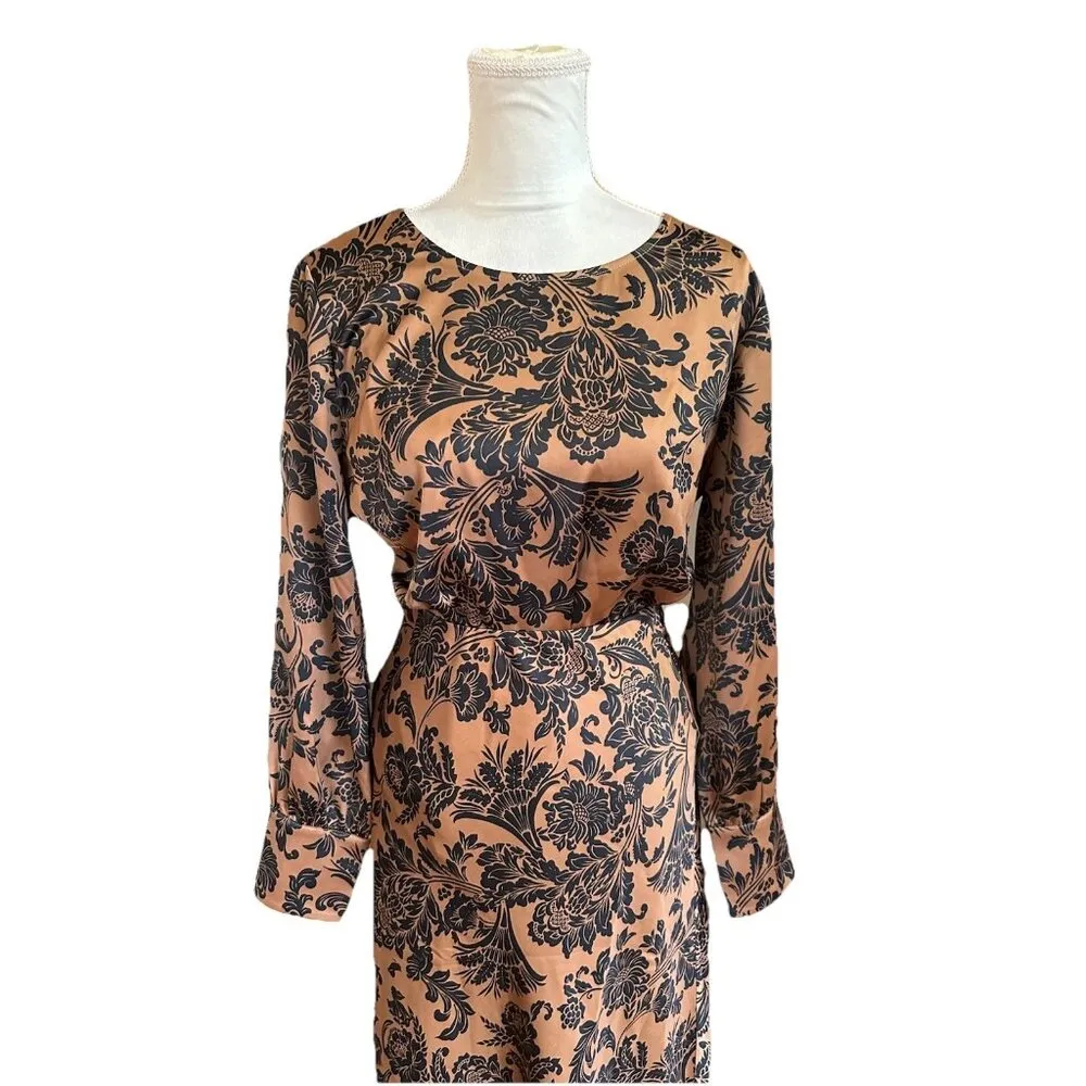 Soft Surroundings Two Piece Skirt Set Sz L Floral Damask Print Boho Whimsigoth - Image 3