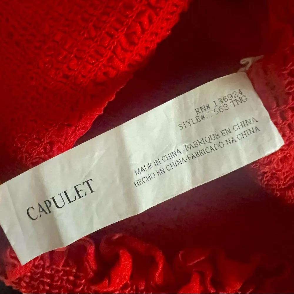 CAPULET McKenna Smocked Bandeau Top, Orange Size M - Image 9