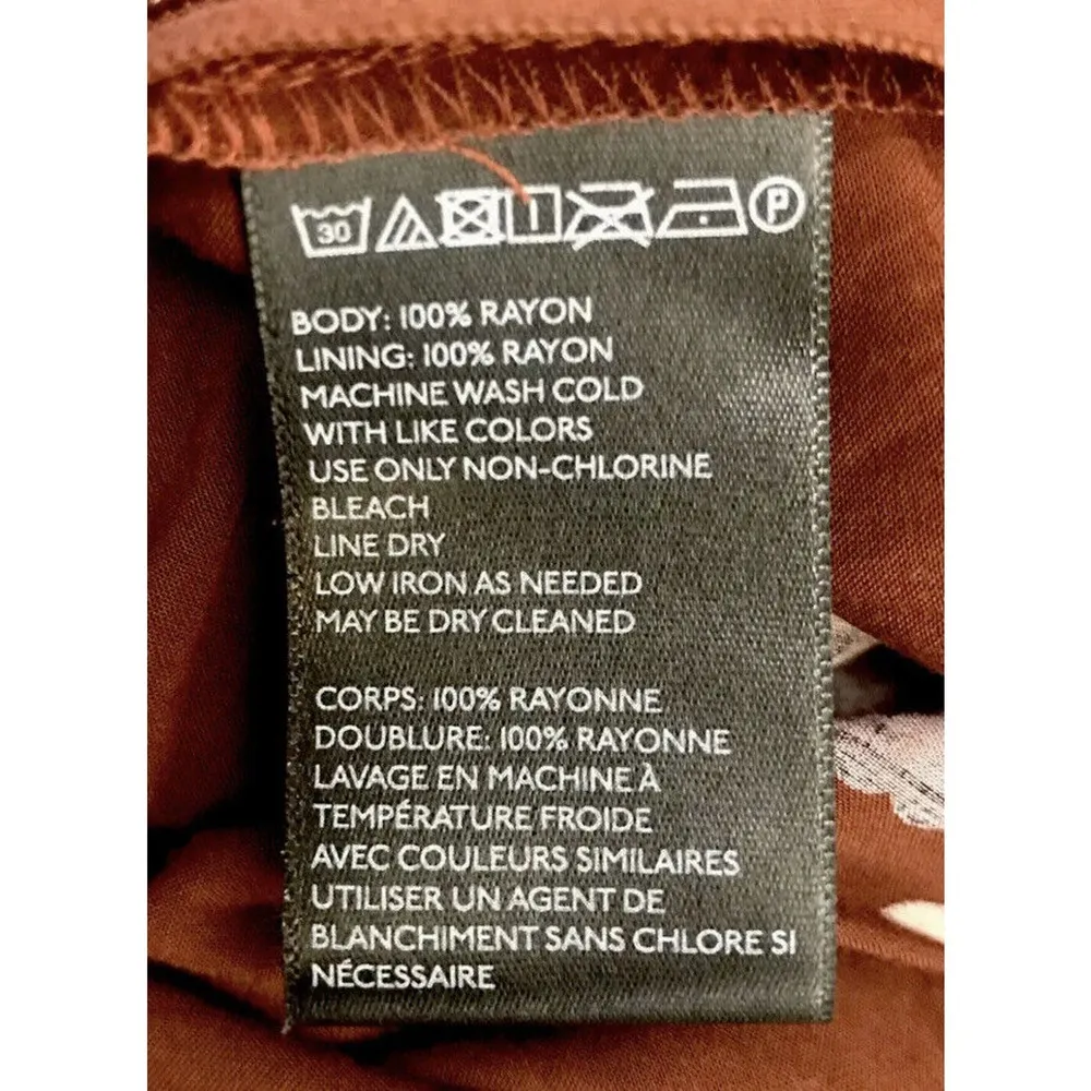 ECOTE Urban Outfitters Charlotte Plunging Romper Sz 2 Brown Floral Long-Sleeve - Image 5