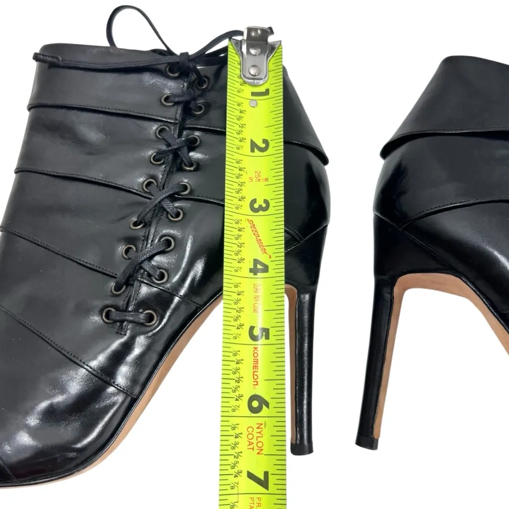 Manolo Blahnik M-Fertiti Fodera Leather Ankle Stiletto Boots - Image 7