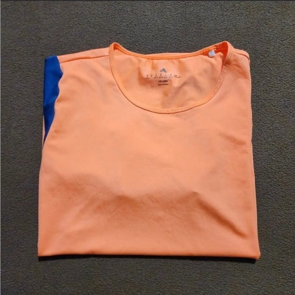 Adidas women’s neon orange Advantage 3/4 sleeve climalite tennis shirt - Image 10