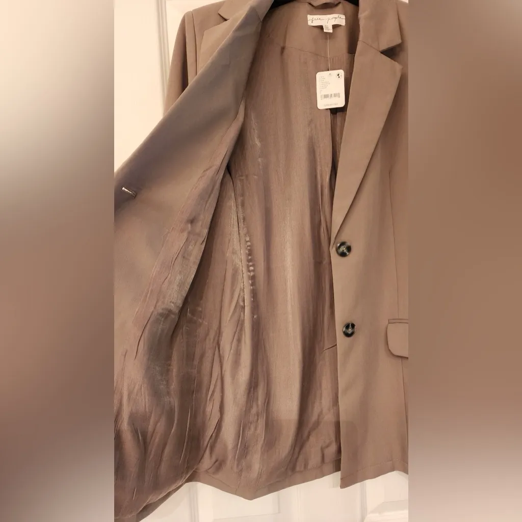 Free Prople Blazer Women’s Crocodile Moss Green Brownish Size 2 - Image 14