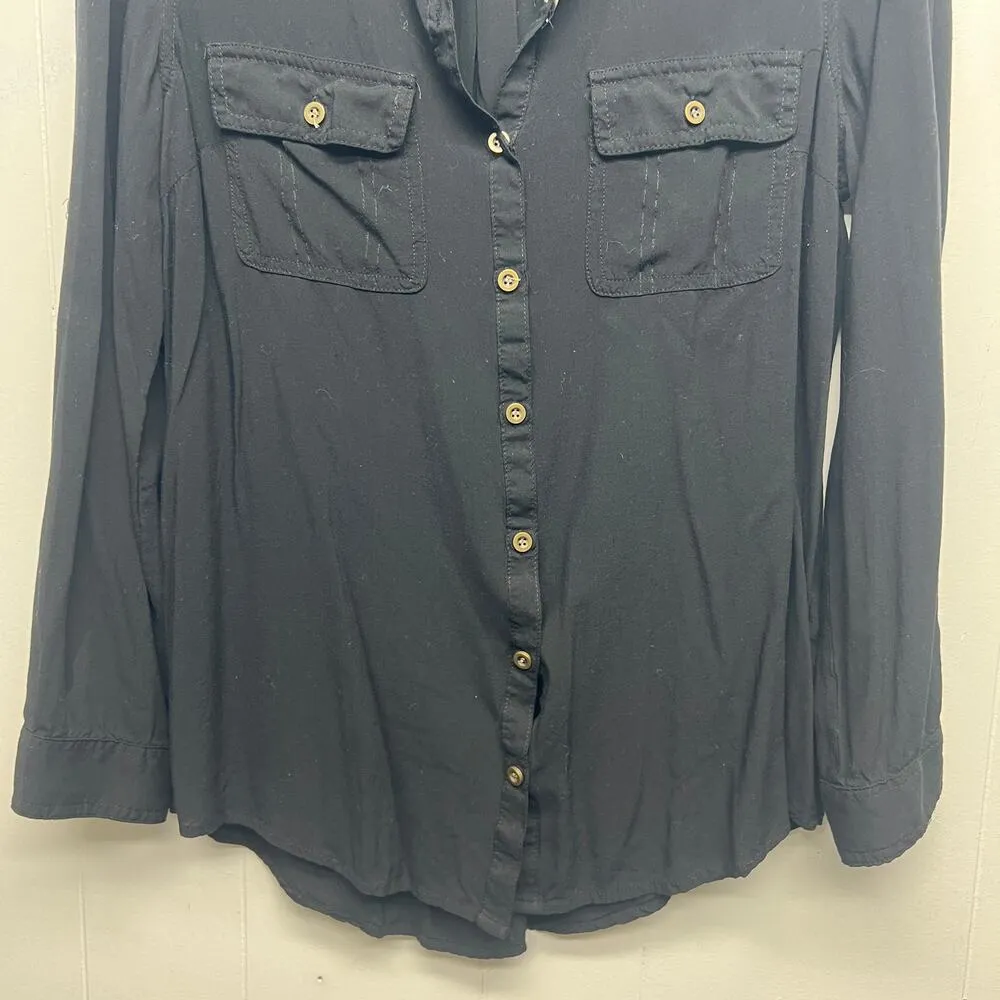 Dotti Womens Top Size 10 Button Front Career Academia Business Casual Workwear Black - Image 4