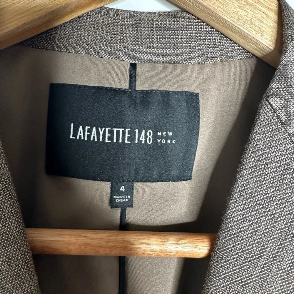 Lafayette 148 New York Wool Blend Two Button Blazer Size 4 - Image 4