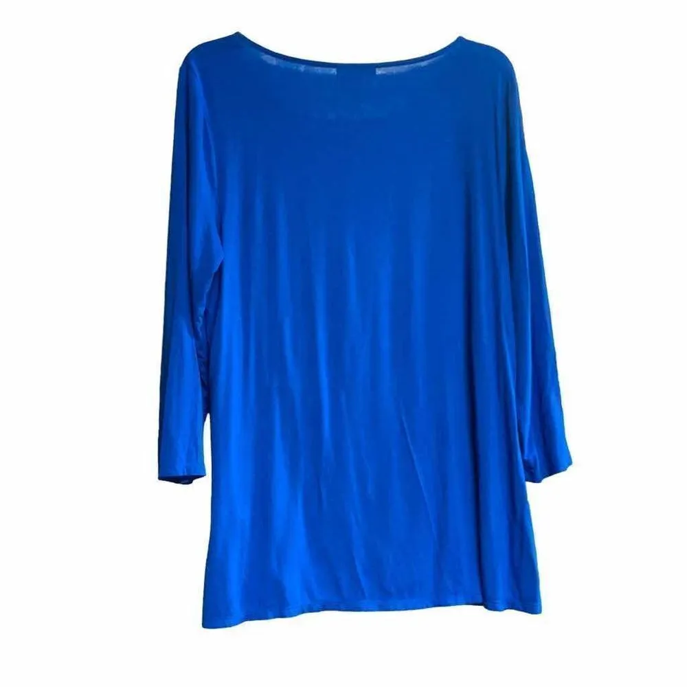 ALFANI Women’s Blue 3/4 Length Sleeve Top Size Large - Image 9