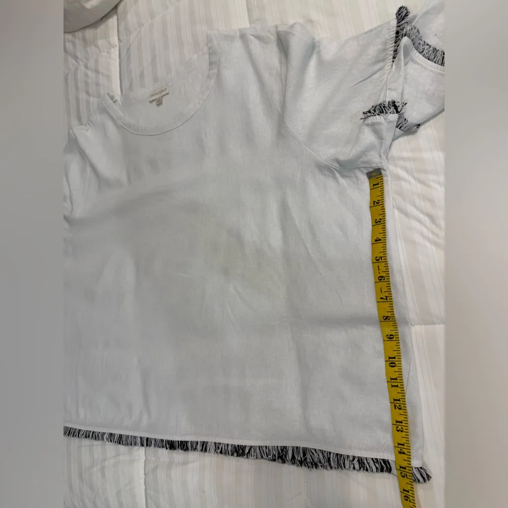 Cynthia Rowley White Blouse with Black Fringe - Image 6