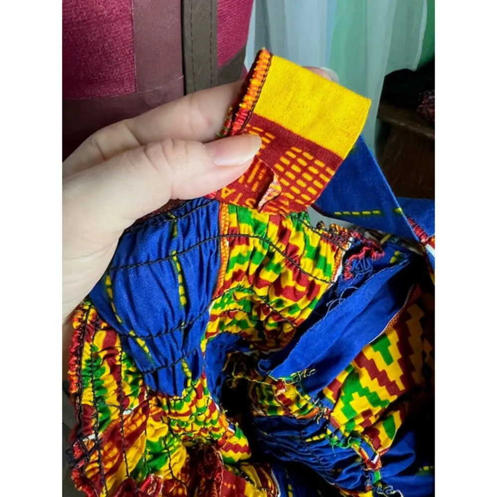 Slip dress african print blue red green yellow - Image 9