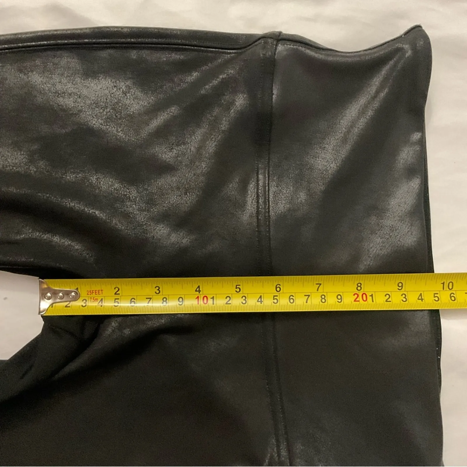 SPANX Faux Vegan Leather Black Pants Leggings S Biker Mobwife Punk Goth Party - Image 6