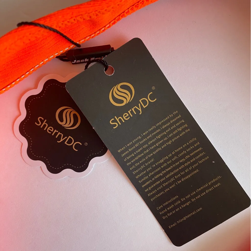 Sherry DC‎ Women’s Neon Orange Bikini Top Size XL - Image 5