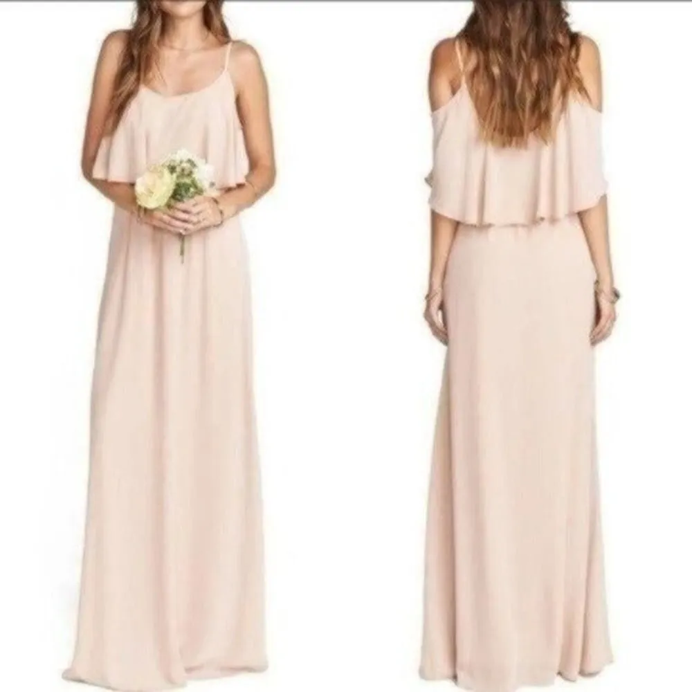 Show Me Your Mumu Caitlin Ruffle Maxi Dress in Dusty Blush Crisp size Large NWT* - Image 2