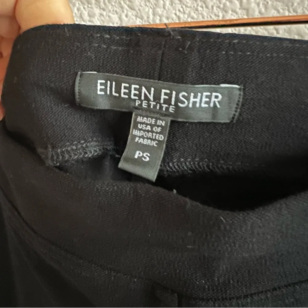 Eileen Fisher Black Pants Viscose Nylon Classic Straight Petite Small - Image 3