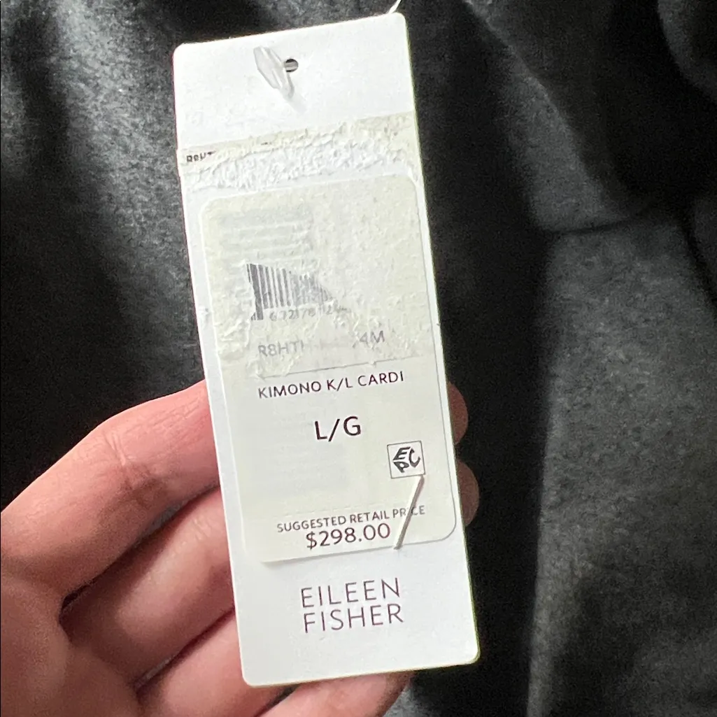 Eileen Fisher Cozy Tencel Stretch Jersey Kimono Cardi Dark Grey Large New Tags - Image 5