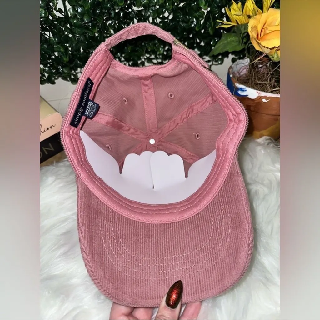 Simply Southern Pink, White & Gold Corduroy WIFEY Hat. New with Tags - Image 13