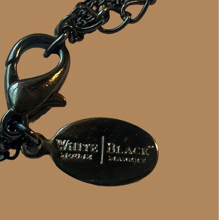 White House Black Market WHBM Necklace Gunmetal Pearls Multi Strand 18" - Image 5