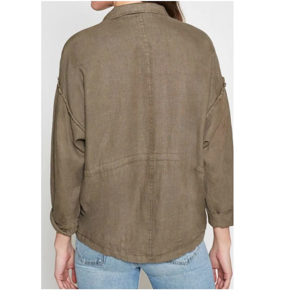 Joie  Kendora Linen Cargo Jacket in Fatigue Size Large NWT - Image 3
