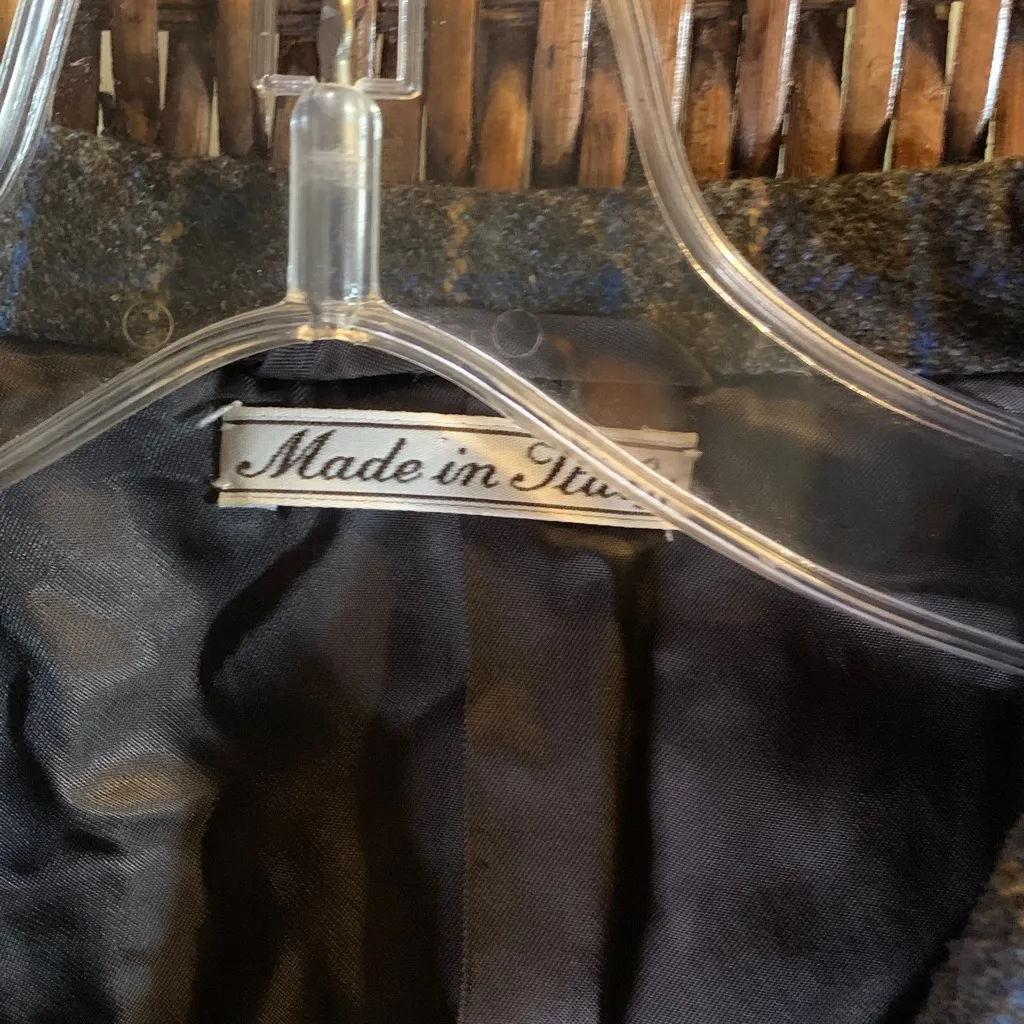 Vintage Paul Stuart Wool & Cashmere Corset Back Jacket Size 2 Gray - Image 4