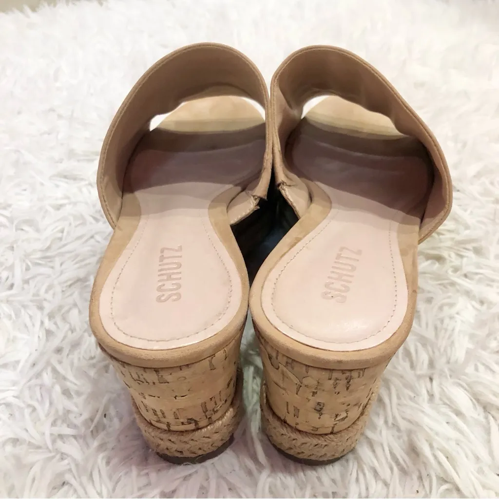Schutz  Thalia Espadrille Platform Wedge Slides Tan‎ 10B - Image 5