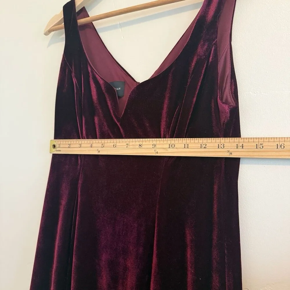 Donna Morgan Maroon Velvet Cocktail Midi DressVampy Whimsigoth Glam Sexy SZ 6 - Image 11