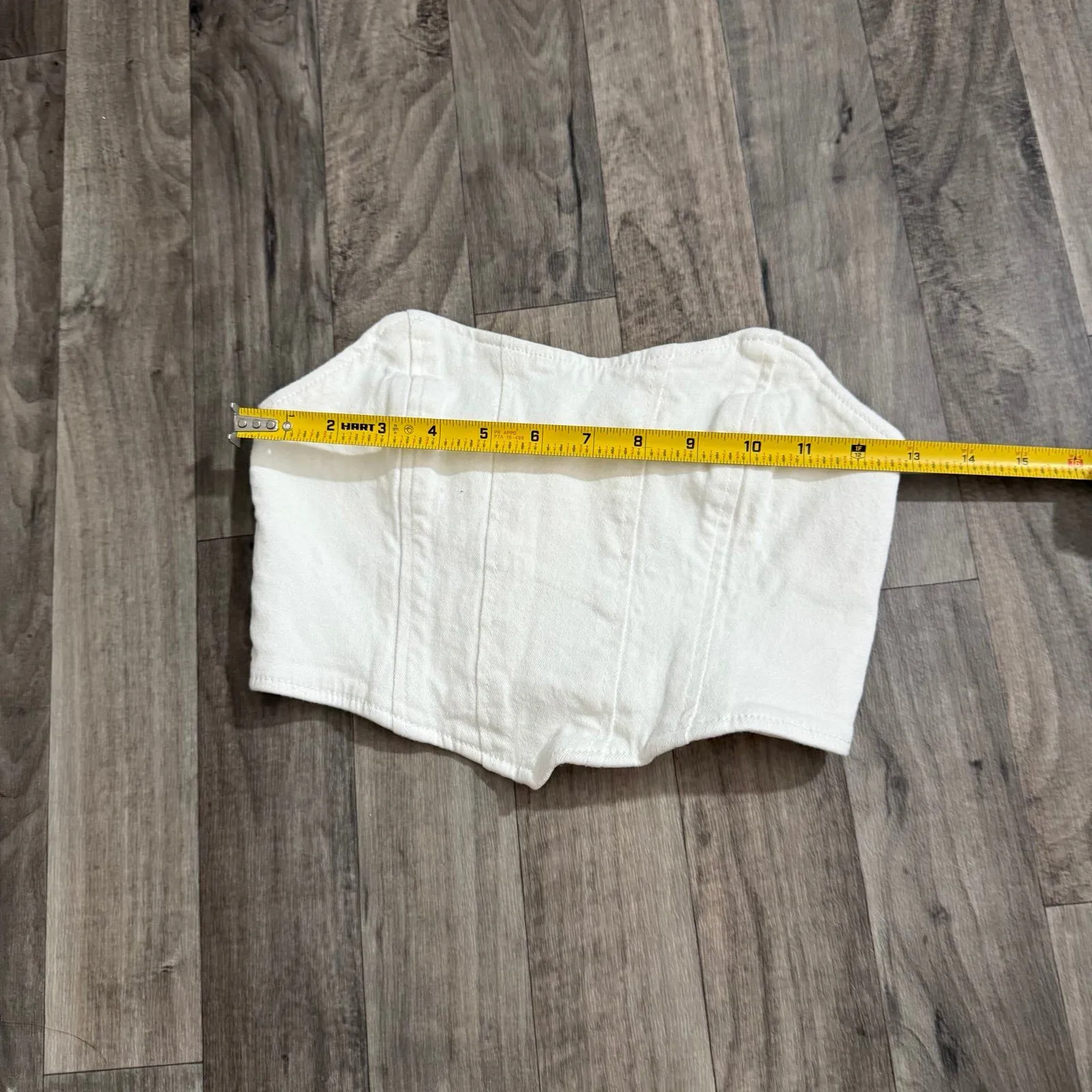 Adika white denim bustier corset crop top - Image 4