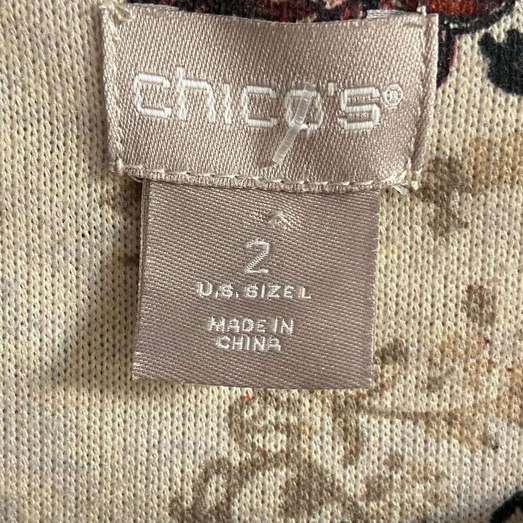 Chico’s knit tunic top paisley print long line fall staple Large - Image 7