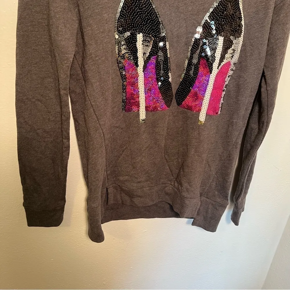 Juicy Couture Gray Sweatshirt Sequin Heels - Image 4