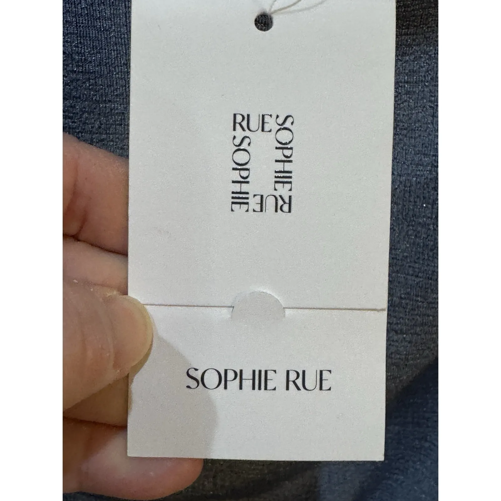 Sophie Rue M Slinky‎ Front Tie Blouse Blue Dust Size Xl Peasant Cropped Puff - Image 6