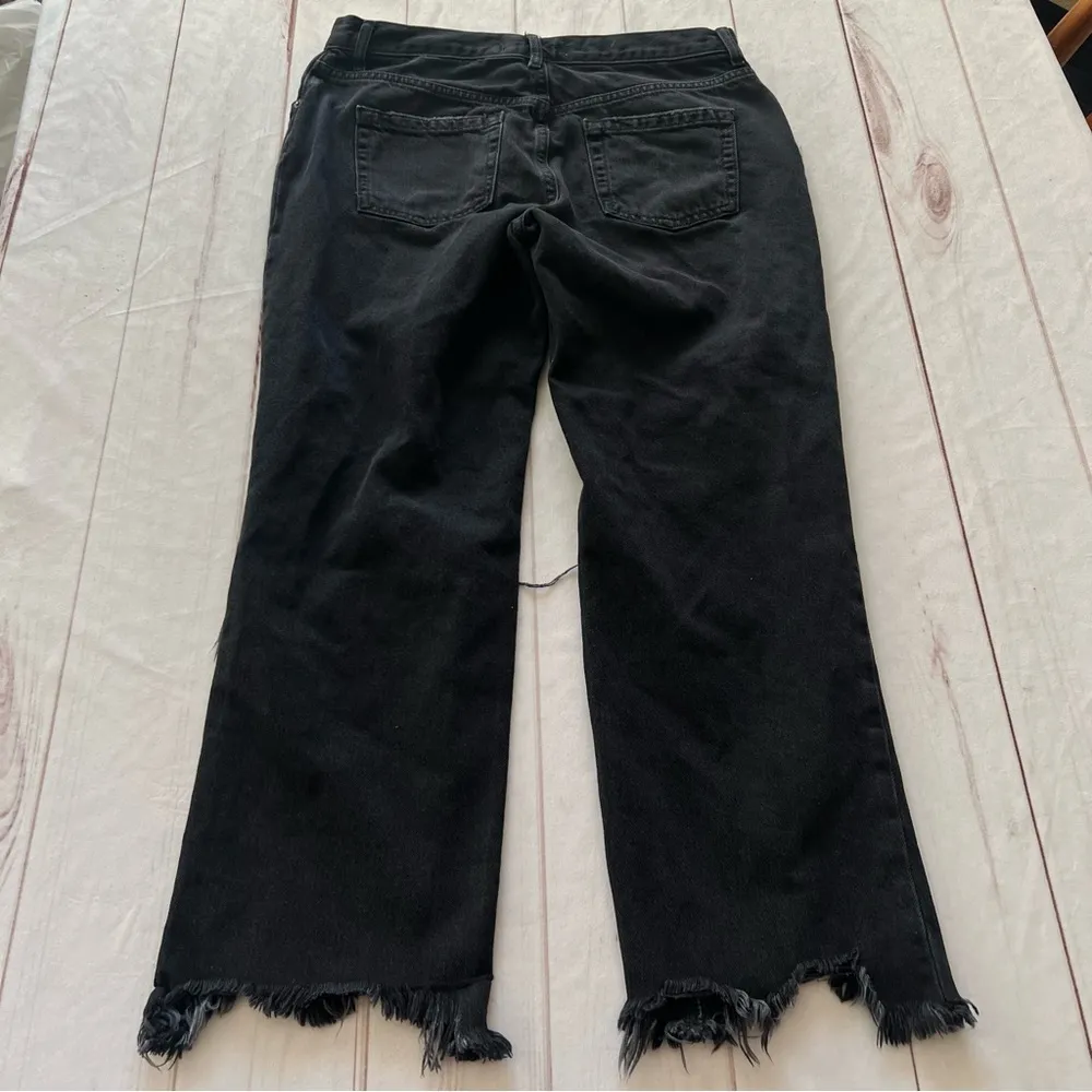 Free People Women's Maggie Straight Leg Jeans Black Mid Rise Distressed Sz 29 - Image 8