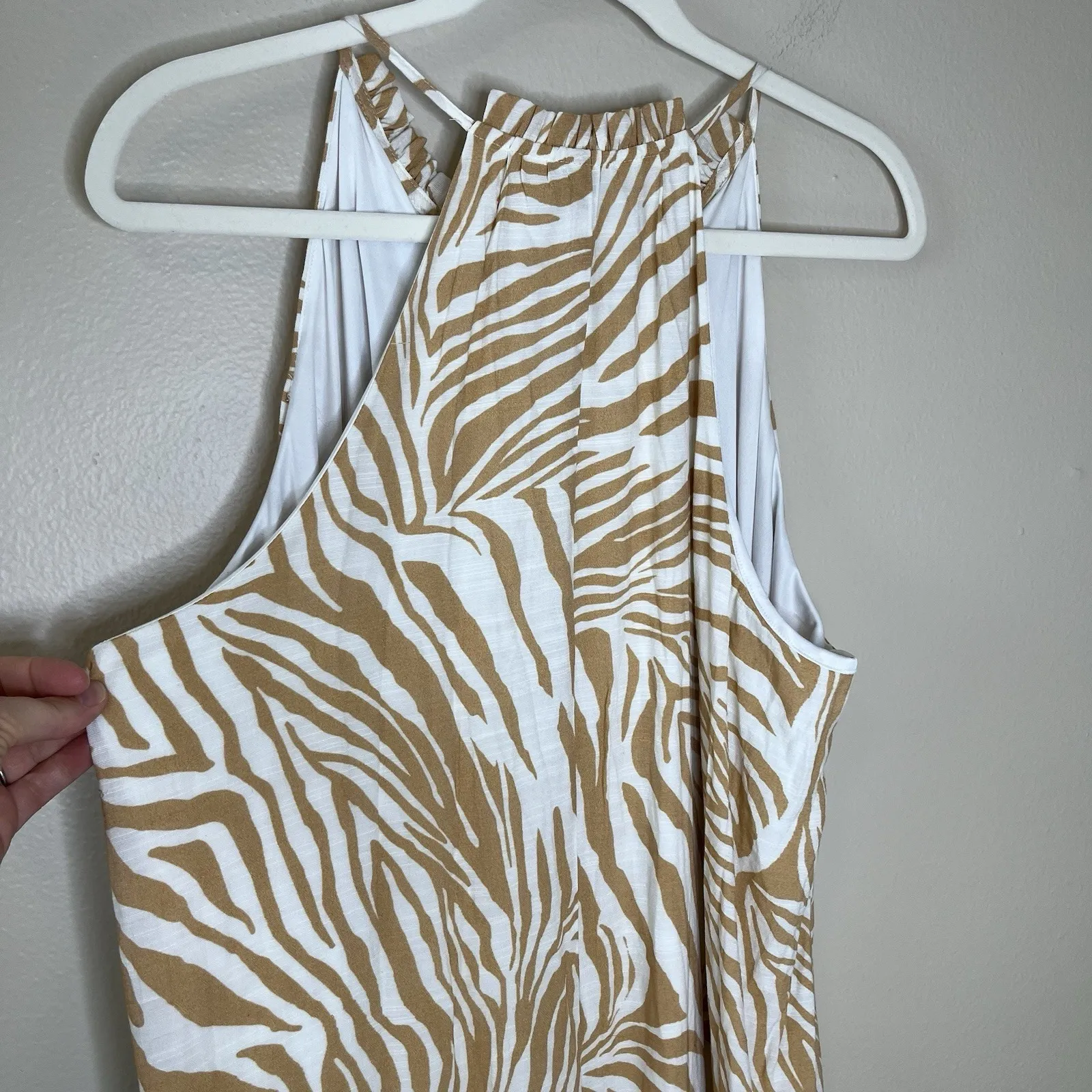 Women's Sundress Zebra Maxi Tiered Boho Coquette XL Beach Summer Preppy - Image 5