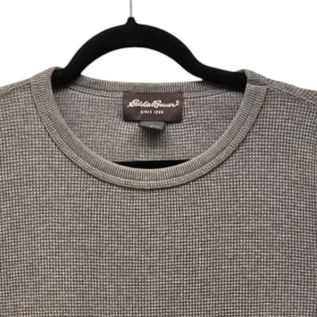 Eddie Bauer  Waffle Knit Thermal Shirt Gray Small - Image 4