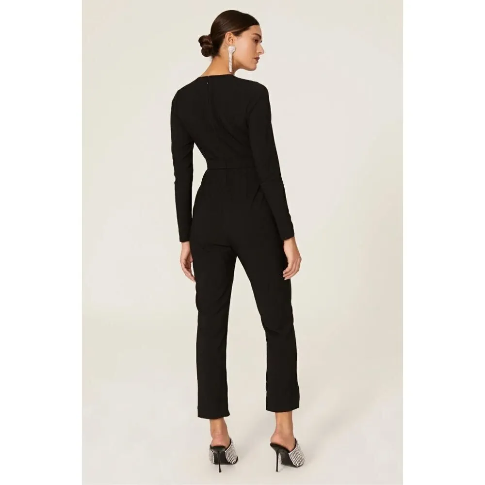 Hutch Deep V-Neck Jumpsuit Black Womens Size 6 - Image 3