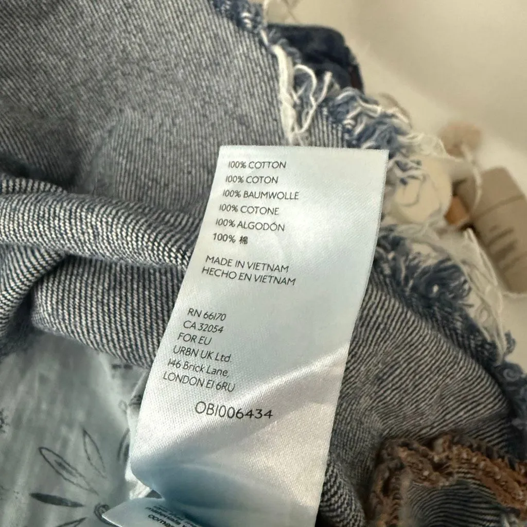 Free People Women’s 29 Bailey Frayed Raw Hem Denim Mini Skirt - Image 6