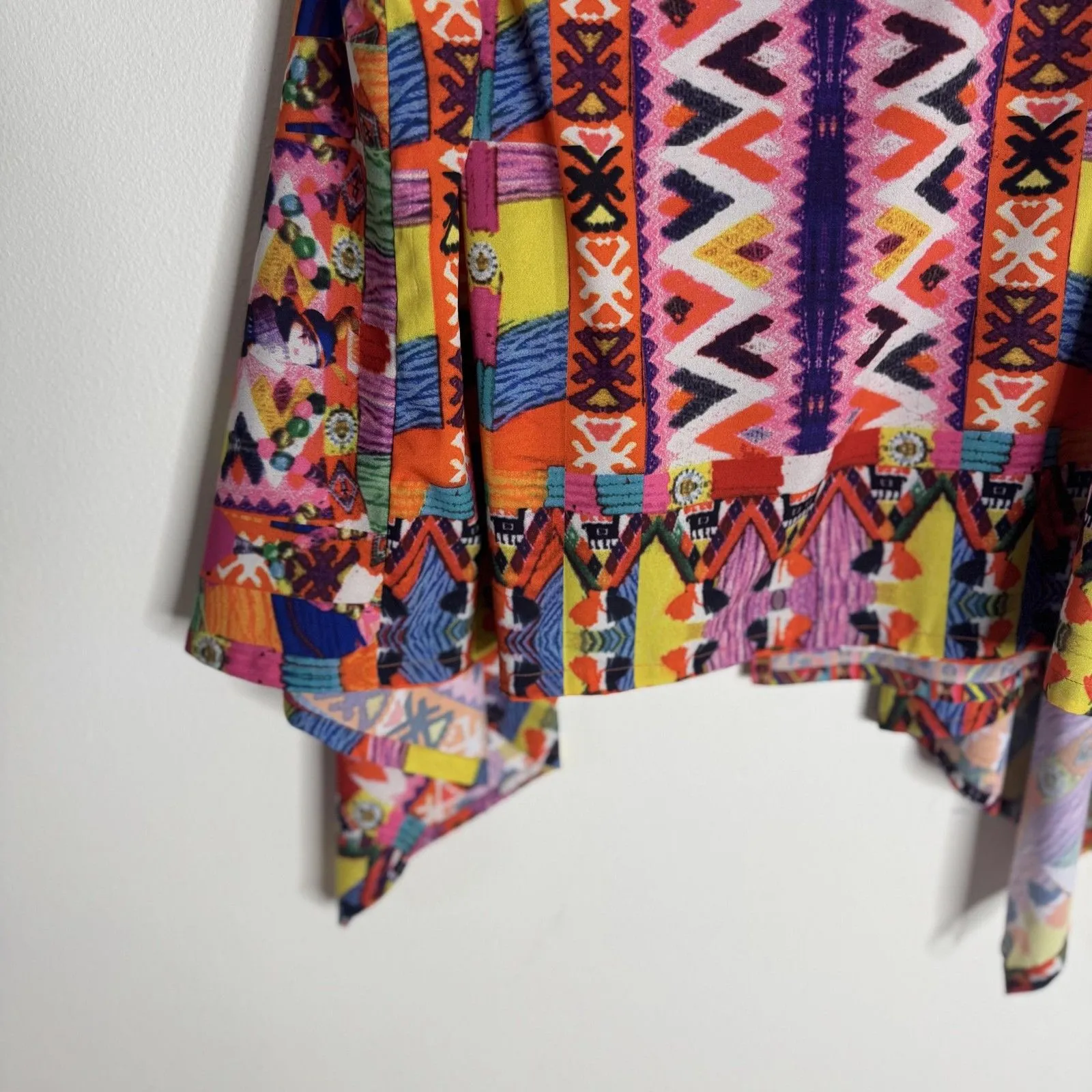 Soft Surroundings Womens one size Boho Open Front Drape Vest abstract Aztec - Image 9