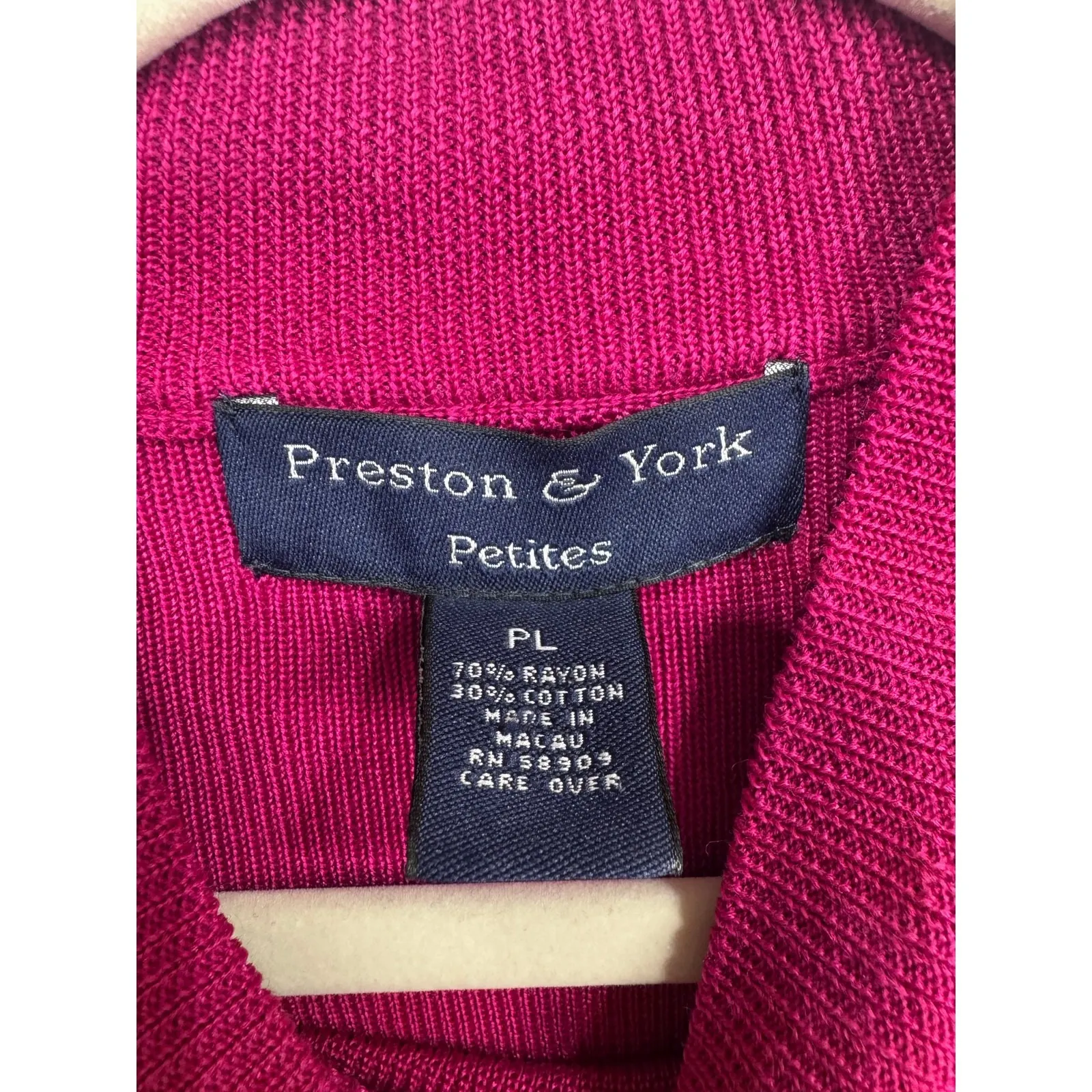 Preston & York Pink Knit Mock Neck Sleeveless Top Size‎ Petite Large - Image 3