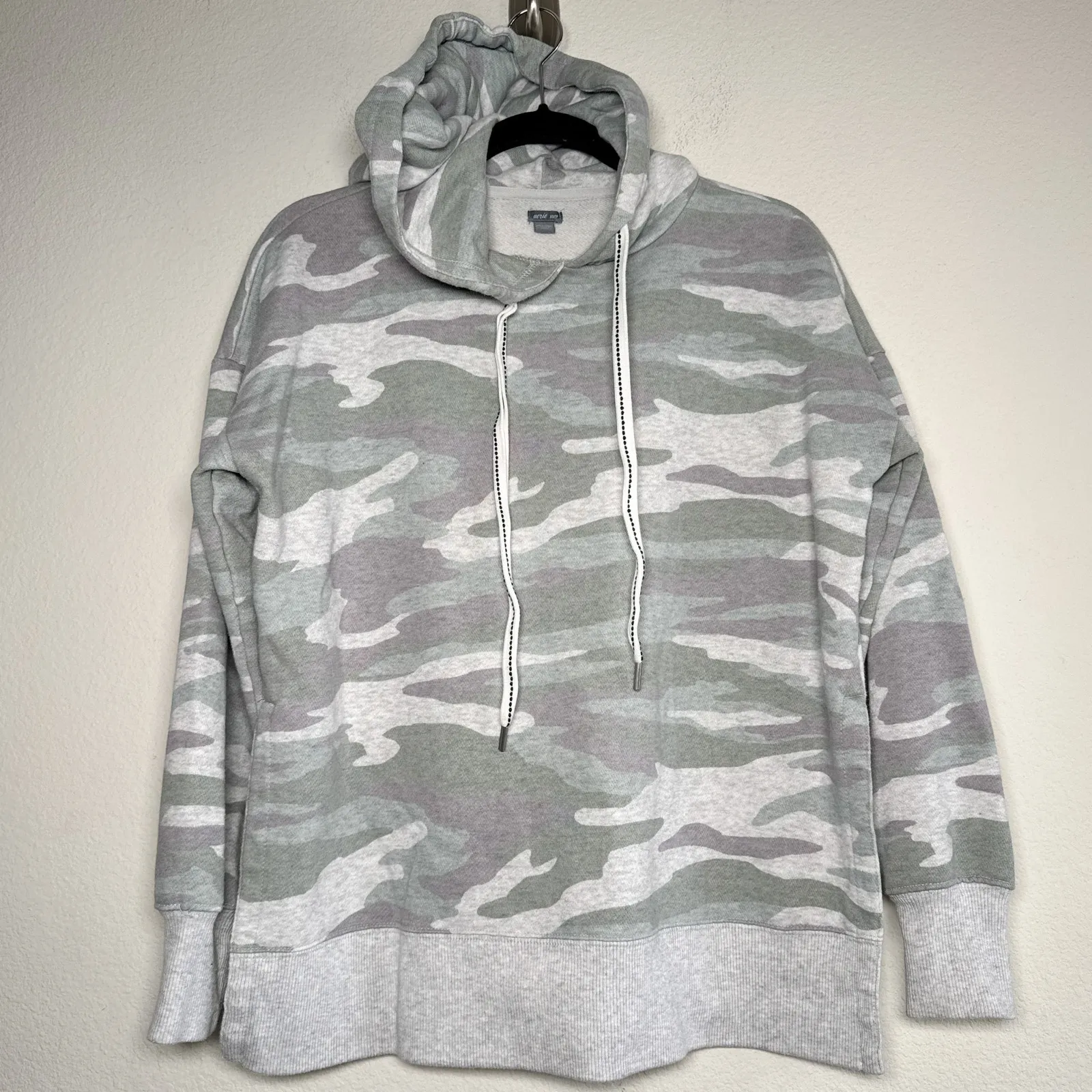 Aerie XS Camo Hoodie – Gray Green Lounge Sweatshirt - Image 2