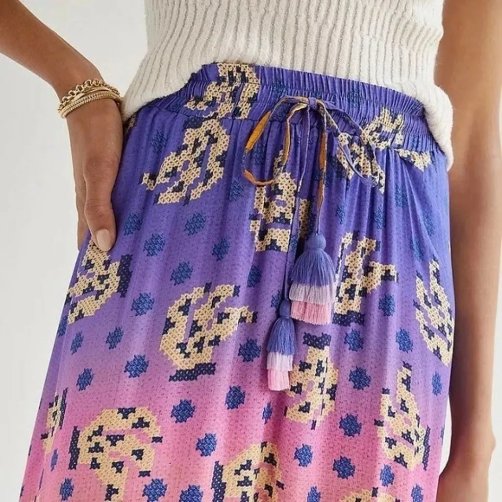 NWT Anthropologie Farm Vibrance Maxi in Digital Ombre Print A-line Skirt XS - Image 2