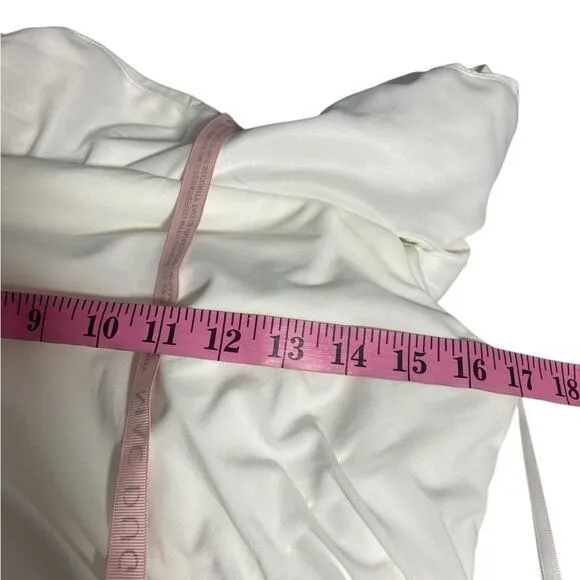 IEENA FOR MAC DUGGAL‎ NWT White Foldover Off-the-Shoulder Slit Gown 6 - Image 3