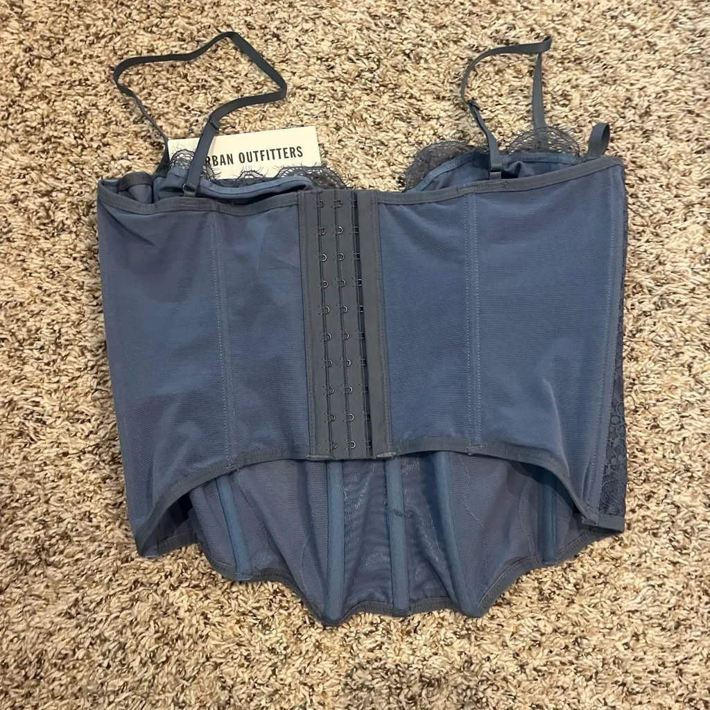 Urban Outfitters Slate Lace Corset Top - Image 3