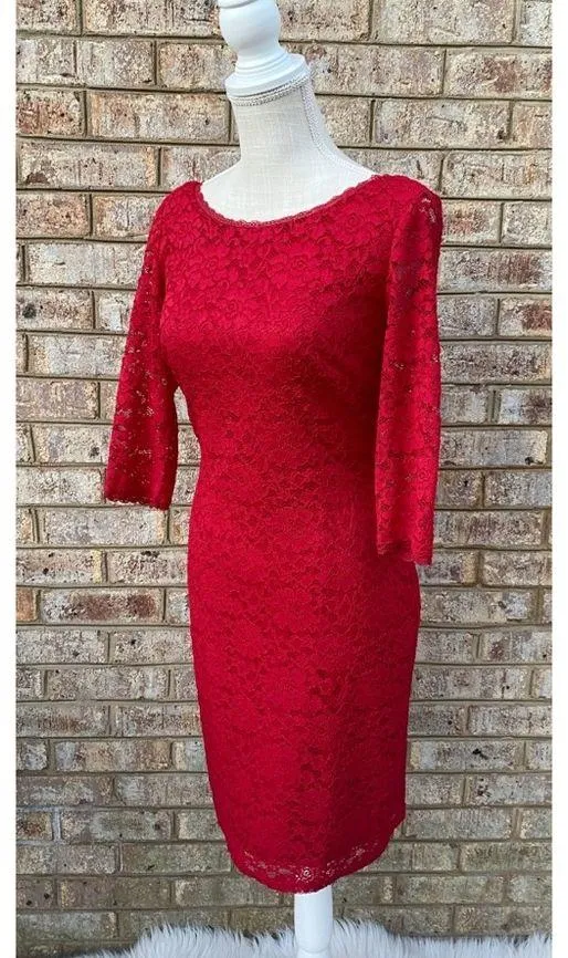 NWT Laundry by Shelli Segal Red Lace Cocktail Dress - Image 2