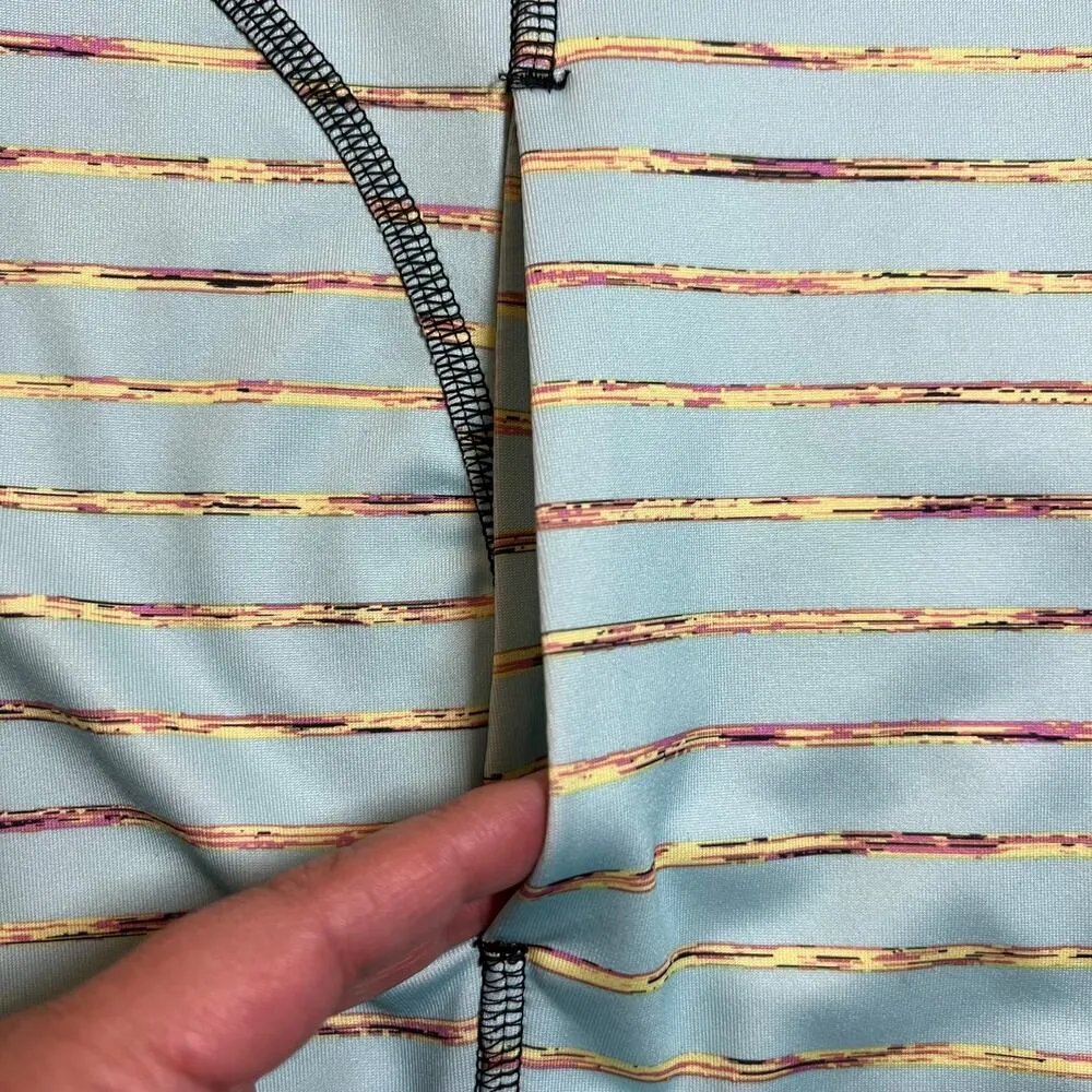 Tek Gear Stripe Mock Neck Athletic Zip Up Jacket with Mesh Inserts Size Large - Image 6